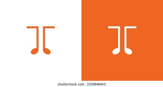 Unique and simple T initials music logo design