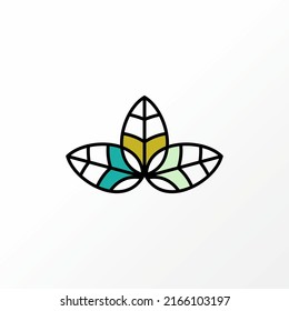 Unique but simple three or triple line leaf or leaves on middle and side image graphic icon logo design abstract concept vector stock. Can be used as a symbol related to nature or botany