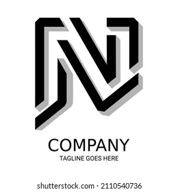 Unique, simple, and very cool 3D letter N logo design. Perfect for t-shirts and more.