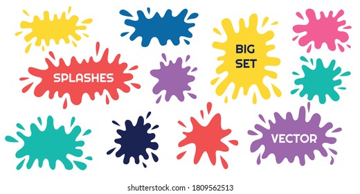 Unique single blots from the liquid. A blot of paint, a color spot.