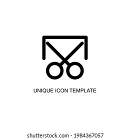 a unique single icon like paper and scissor that can be used for web design needs