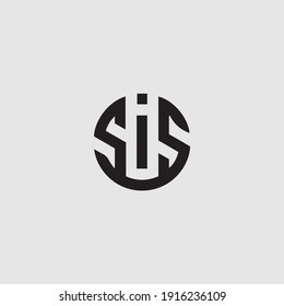 unique sis letter logo design.