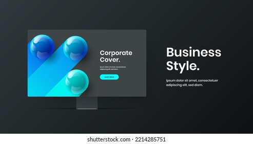 Unique site design vector illustration. Simple desktop mockup web project concept.