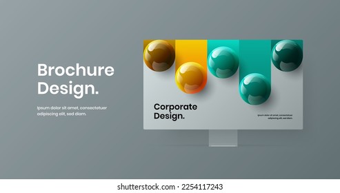 Unique site screen design vector illustration. Original computer monitor mockup landing page template.
