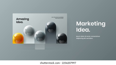 Unique site screen design vector template. Abstract computer display mockup presentation concept.