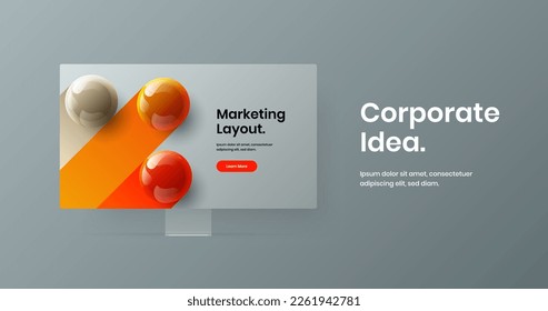 Unique site screen design vector illustration. Modern display mockup presentation concept.