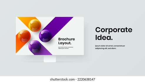 Unique site vector design layout. Modern computer display mockup web banner template.