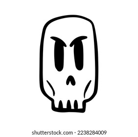 Unique skull line art design vector. Hand drawn character symbol. 