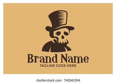 unique skull logo vector illustration