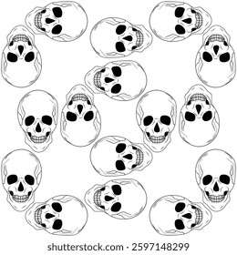 Unique skull pattern design perfect for Halloween decor and artistic projects