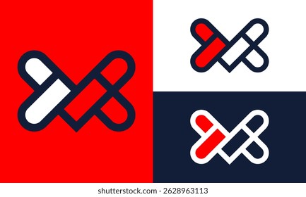 Unique slanted M heart logo.