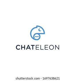 Unique and smart logo, a combination of chameleon symbols and chat