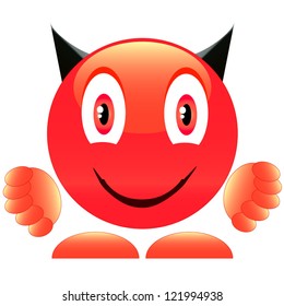 Unique smiley with hands and feet on a white background