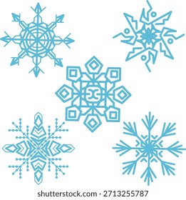 Ilustração única do vetor de flocos de neve 