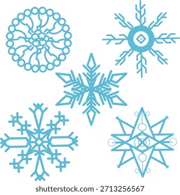 Ilustração única do vetor de flocos de neve 