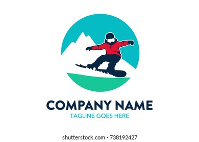 Unique Snowboard Logo Illustration