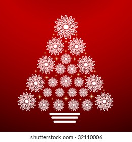 unique snowflake tree with stars (all separate elements)