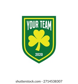 Un emblema de fútbol único con un trébol de tres hojas, que representa el crecimiento, la fuerza y la resiliencia.
