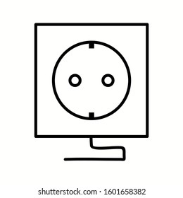Unique Socket Vector Line Icon