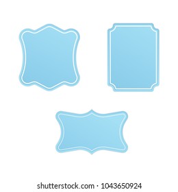 Unique soft pastel blue text frame badge