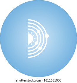 Unique Solar System Vector Glyph Icon