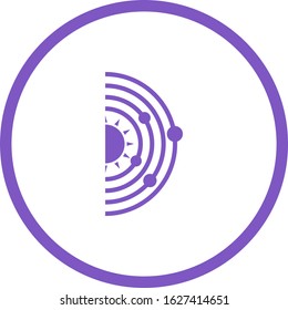 Unique Solar System Vector Glyph Icon