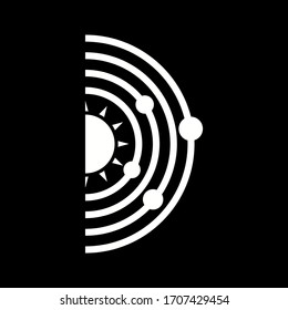 Unique Solar System Vector Glyph Icon