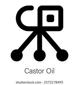 A unique solid style icon of castor oil 