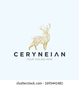 unique and sophisticated tree deer logo for company community and business