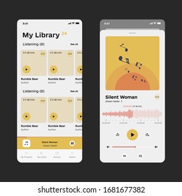 Unique sound app template, vector