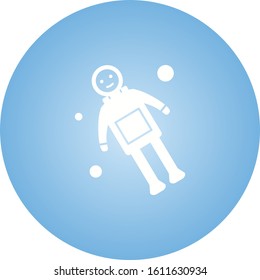 Unique Space Man II Vector Glyph Icon