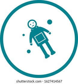 Unique Space Man Vector Glyph Icon