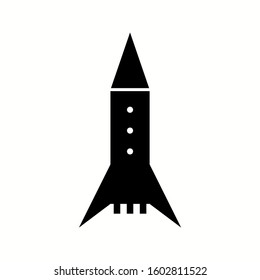 Unique Space Rocket Vector Glyph Icon