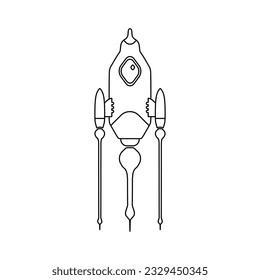 Unique spaceship and rocket outline icon templates for embark on cosmic adventures. Trendy vector illustration design style. Editable graphic resources special for you. 