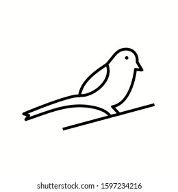 Unique Sparrow Vector Line Icon