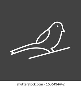 Unique Sparrow Vector Line Icon