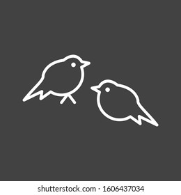 Unique Sparrow Vector Line Icon
