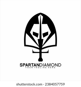 Unique Spartan logo design with diamond and shield concept.