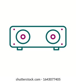 Icono de la línea vectorial del altavoz único