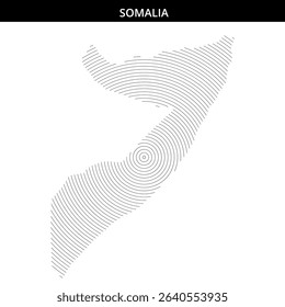 Unique spiral design showcases the geographical outline of Somalia.
