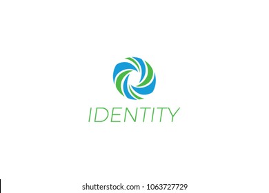Unique, spiral logo for your company. The spiral had formed by blue and green waves. 
