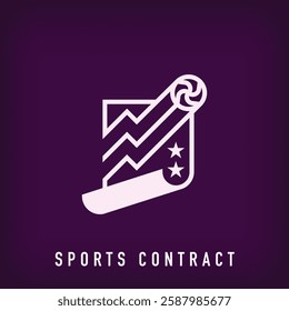Unique sports contract document logo design. Agreement document icon design of corporate brands.