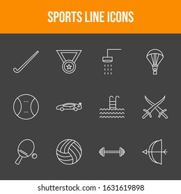 Unique Sports Line Icons Set	