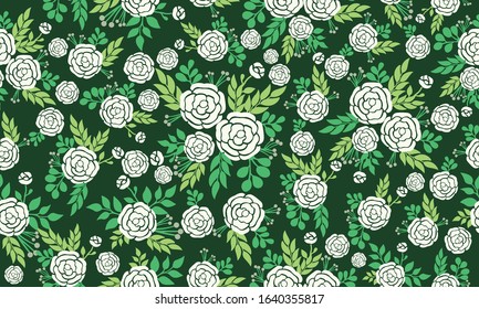 Unique spring floral pattern Background, with seamless leaf and floral design.