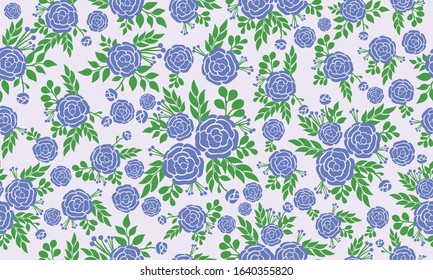 Unique spring floral pattern Background, with seamless leaf and floral design.