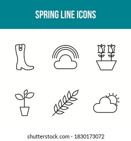 Unique Spring Vector Icon Set