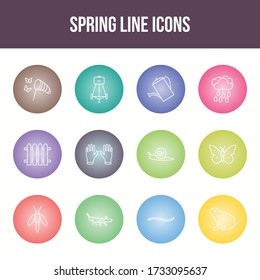 Unique spring vector line icon set
