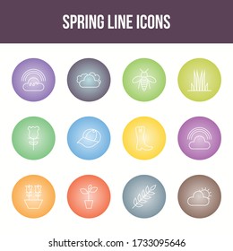 Unique spring vector line icon set