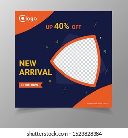 Unique Square Editable modern Social Media banner Template. Anyone can use This Design Easily. Promotional square web banner for social media. Elegant sale and discount promo.