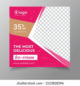 Plantilla única de banner de medios sociales modernos editable en cuadrado. Cualquiera puede usar este diseño fácilmente. Banner web de plaza promocional para los medios sociales. Elegante promoción de venta y descuento.